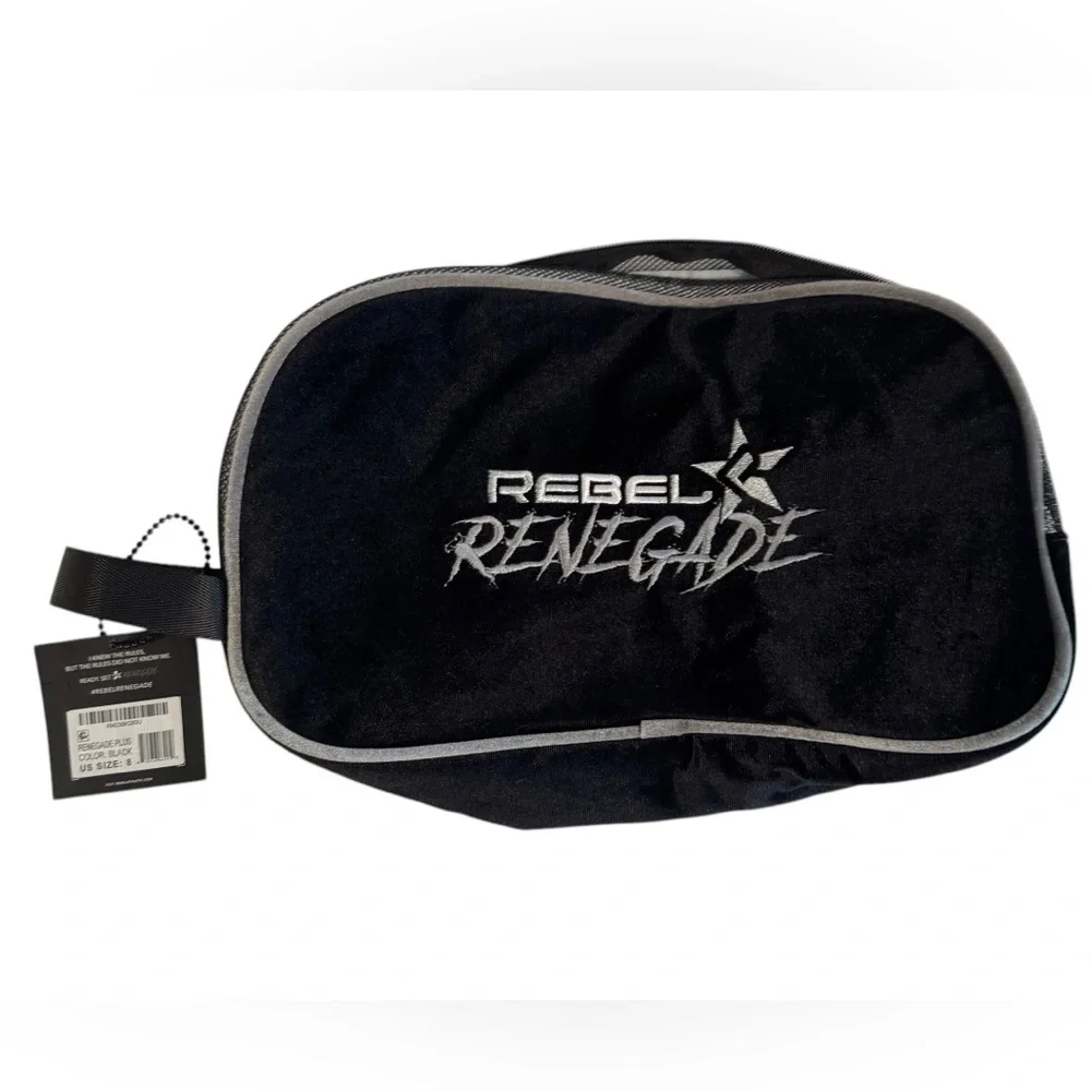 NEW Cheer Rebel Renegade Shoe Bag Black Velour & Mesh Zip Closure Bag Only - Picture 1 of 8